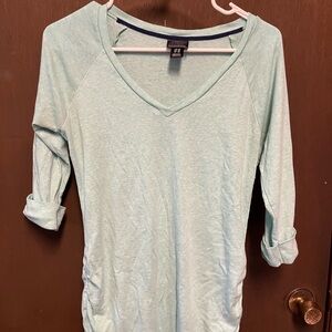Motherhood Soft Aqua V-Neck Blouse